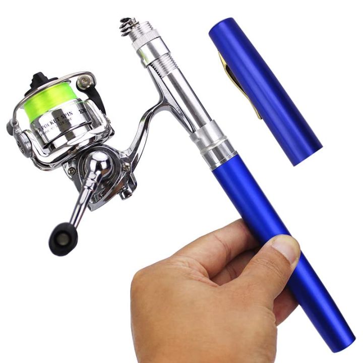 Telebrands%20As%20Seen%20on%20Tv%20MINI%20POCKET%20PEN%20FISHING%20ROD%20POLE%20WITH%20GOLDEN%20BAITCASTING%20REEL%20SET%20-%20Image%202