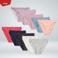 Pack of 5 Pcs Women's Assorted High Leg Half Back Cover Cotton Panties From Levin. 