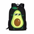 Funny Avocado School Backpack for Boys Girls Cartoon Avocado with Sunglasses Rucksack for Casual Travel,teenagers Kid School Bag. 