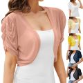 Women Summer Chiffon Bolero Cardigan Crop Tops Elegant Wraps Shawls Cover Ups Bridal Chiffon Wedding Cape Wrap Blouse Blusa. 