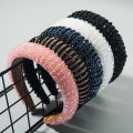 Heming headbands, European and American hand-woven beaded headbands, women's baroque sponge hair bundles, Korean simple face wash hair accessories.