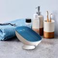 Soap Box Self-Draining Soap Storage Rack Suction Cup Soap Dish Soap Saver Tray Bathroom Artifact 20-degree Tilt. 