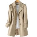 Spring Autumn Women Trench Coat New Slim Plus Size Medium Long Windbreaker Female Abrigos Brazil Business Outerwear.