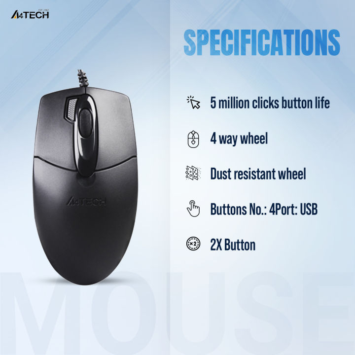 A4tech%20OP-730D%202x%20Click%20Optical%20Wired%20Mouse%20-%201000%20DPI%20-%20Optical%20Sensor%20-%20Double%20click%20Button%20-%204-Way%20Wheel%20-%20Black%20-%20Image%204