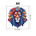 Wooden Puzzle Model Assembly Three Dimensional Irregular Shaped Animal Lion Pattern Wooden Puzzle Puzzle Decompression Hand Asse MuXiaRe.
