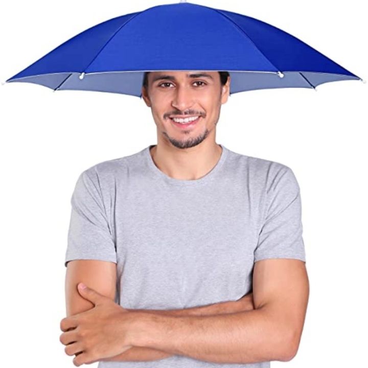 Massmall Summer Umbrella Hat 27" UV Protection Umbrella Hats For Women Kids Hands Free Umbrella