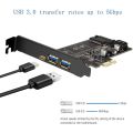 【FUPANG】PCI-E to USB 3.0 PCI Express Card Incl.1 USB C and USB A M.2 to PCIe 3.0 Adapter Card with Bracket. 
