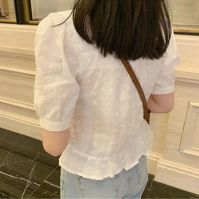 Cute Sweet Short Peplum Tops Summer Korean Preppy Style Girls