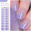 Harunouta 20Tips Holographics Semi-cured Nail Gel Wraps Press On Nails Gel Polish Nail Stickers Nail Charms Full Cover Nails. 