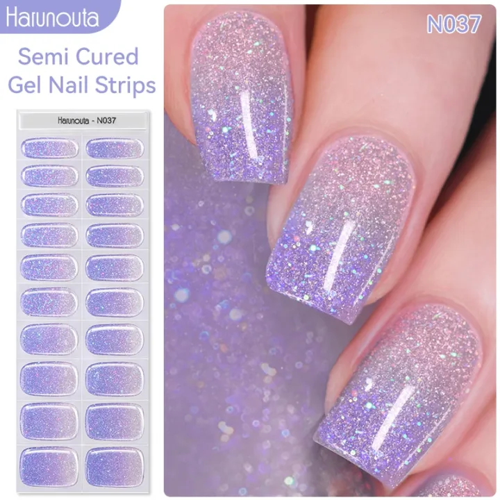 Harunouta%2020Tips%20Holographics%20Semi-cured%20Nail%20Gel%20Wraps%20Press%20On%20Nails%20Gel%20Polish%20Nail%20Stickers%20Nail%20Charms%20Full%20Cover%20Nails%20-%20Image%203