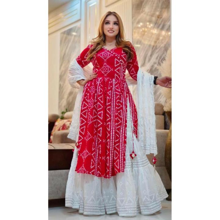 stylish dress for women naira cut dress.colour : red/ black