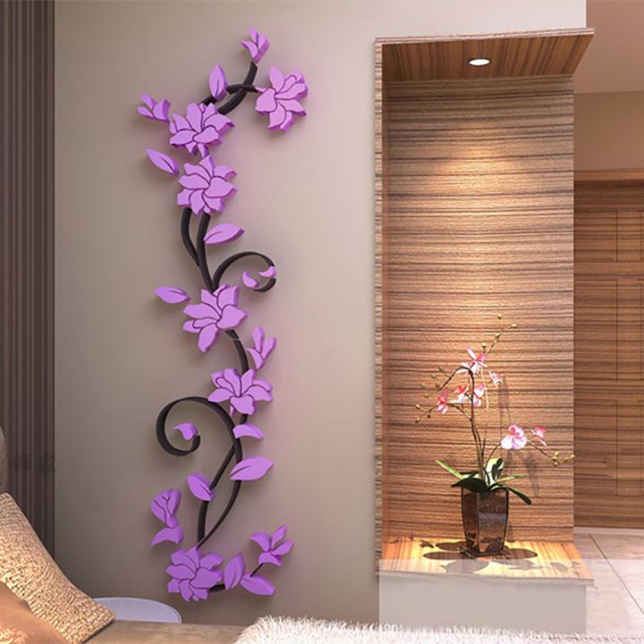 【Pre-order】 Home Decoration Bedroom Wall Decals Hall Floral Stickers 3D Floral Wall Stickers Creative Decorative Flowers Guest