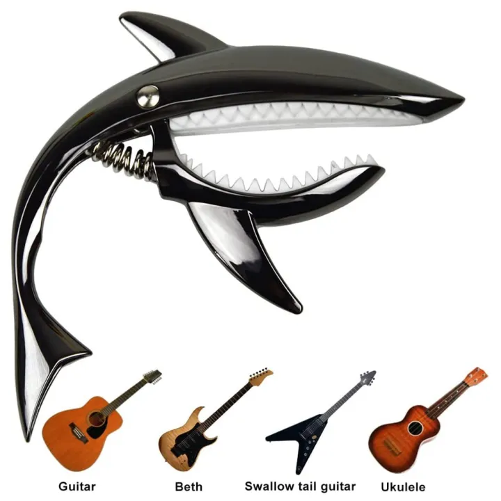 Shark%20Guitar%20Capo%20Zinc%20Alloy%20Capo%20with%20Pick%20,Silver%20-%20Image%207