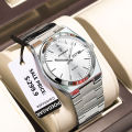 "Poedagar PO930S Silver Stainless Steel Analog Wrist Watch For Men. 