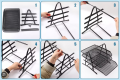 3-Tier Metal Desk Organizer with Mesh Trays  Lightweight Design with Rubber Grips. 
