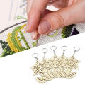 5Pcs Wooden Sunflower with Colour Embroidery Threads DIY Craft Kit Home Decor Cross-stitch Keyring. 
