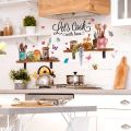 【2023】 Kitchen Cutlery Pattern Wall Sticker Living Room Restaurant Background Home Decoration Wallpaper Fridger Self Adhesive Poster.