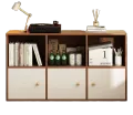 RK Engineered Wood 6 Layers Bookshelf Storage Cabinet Organizer Shelf Horizontal Multi Storage Space Wooden Rack Display Shelf With Drawers.Size: L36XH24X10.