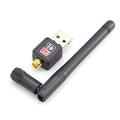 Mini USB 2.0 Port Wireless Wifi Adapter 802.IIN with Antenna - 150Mbps - Black.
