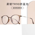 Retro Threaded Metal Anti Blue Light Flat Glasses Wholesale Ultra Light TR90 Frames Mixed Batch Myopia Frames Female 9531. 