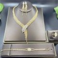 Silver Color Rhinestone Crystal Bridal Jewelry Set Earrings Necklace Wedding Geometric Elegant Romantic Bridesmaid Jewelry Sets.