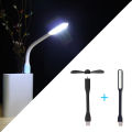 Creative USB Fan Flexible Portable Mini Fan USB LED Light Lamp For Power Bank Notebook Computer Summer Gadget.
