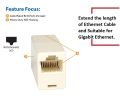 RJ45 CAT6 Ethernet Cable Coupler or Jointer 10 / 5 / 3 / 1 pcs | LAN Cable Joiner Adapter | Cat6 or Cat5e Cable Extender | Gold Plated | Computer & Network Connector (Yellow).