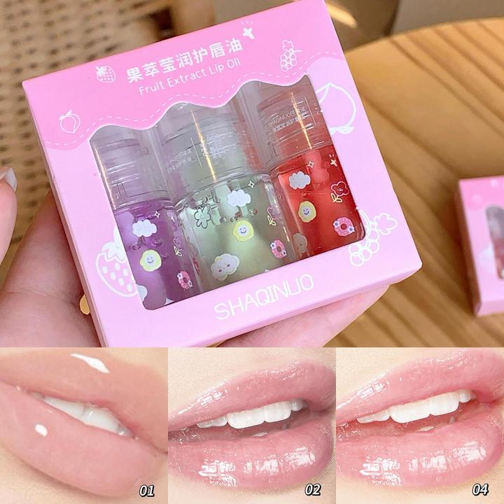 Shaqinuo%201/3Pcs%20Fruit%20Lip%20Oil%20Set%20Transparent%20Jelly%20Mirror%20Water%20Lip%20Gloss%20Nourishing%20Moisturising%20Anti-Dry%20Lips%20Plumping%20Makeup%20Lip%20Care%20-%20Image%203