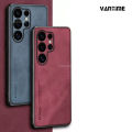 Vantime for Samsung Galaxy S24 Ultra 5G Case Soft Pure Leather Slim Matte Back Cover. 