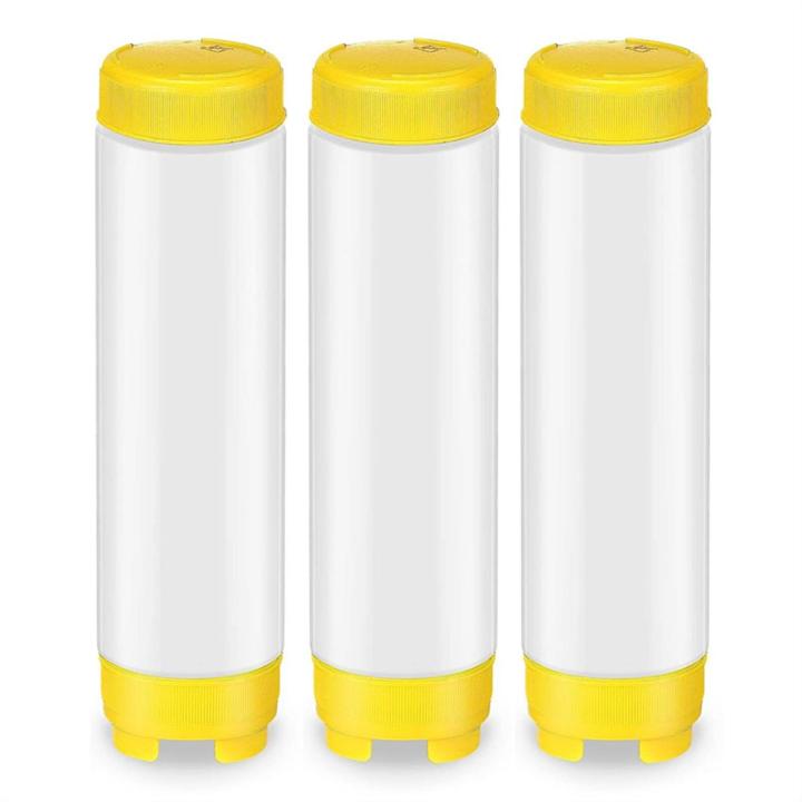 Inverted Plastic Squeeze Bottles 16Oz Refillable Tip Large Valve Dispenser Condiment for Sauces Ketchup