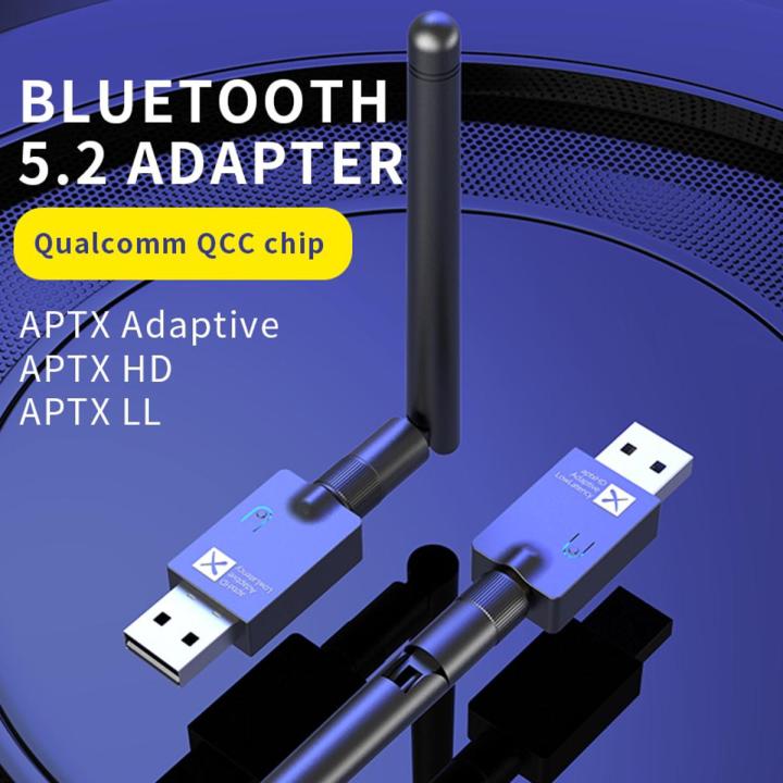 Qualcomm QCC3056 CSR Bluetooth 5.2 Audio Transmitter 16Bit aptX LL HD Adaptive 40ms Low Latency Microphone Wireless Adapter