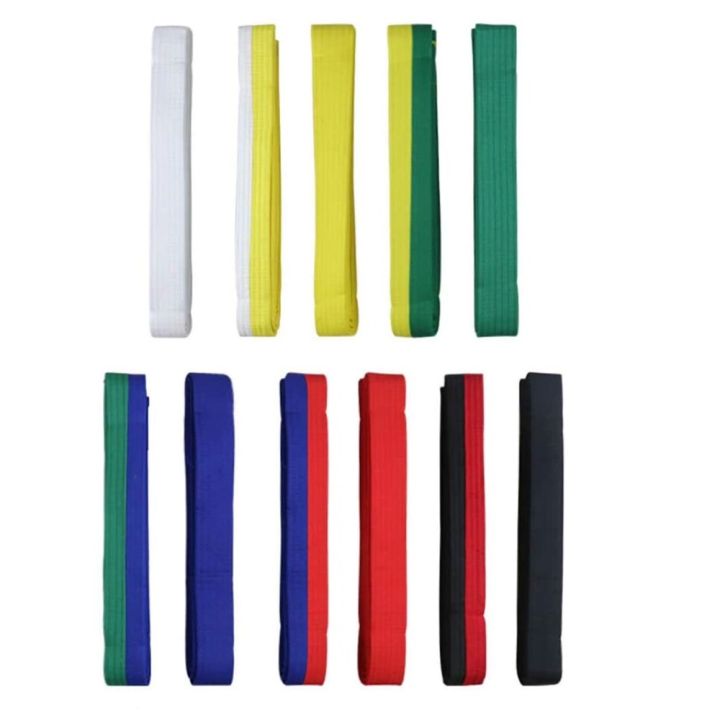 Sports Belt Cotton Taekwondo Belt Uniform Black/Red/Green/Yellow udo Jiu jitsu Standard Tapes Colorful 2.2/2.8M Karate Random Belt for Adult Children Aikido