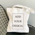 Customized Canvas Bags Shopper Shoulder Bag Big Women Designer Handbags Shopping Tote Casual Woman Grocery Customizable Fabric. 