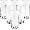 Drinking water glass Clear Tall Water Galss - 6 pcs set, W046. 