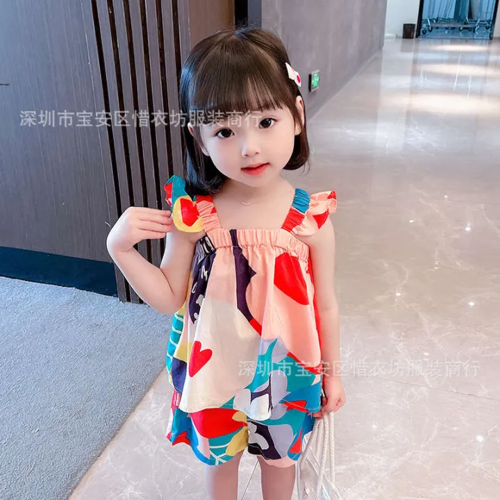 Suspender%20shorts%202023%20new%20girl%20baby%20casual%20dress%20two-piece%20set,%20stylish%20children's%20summer%20fashion%20trend%20-%20Image%202