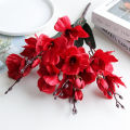 Houseeker 5 Forks 20 Heads Magnolia Flowers Simulation Bouquet Silk Artificial Flower Home Table Living Room Decor Photography Wedding New Year Decoration - artificial flower.