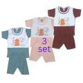 3 pcs Kids Sleeve T-shirt Set.
