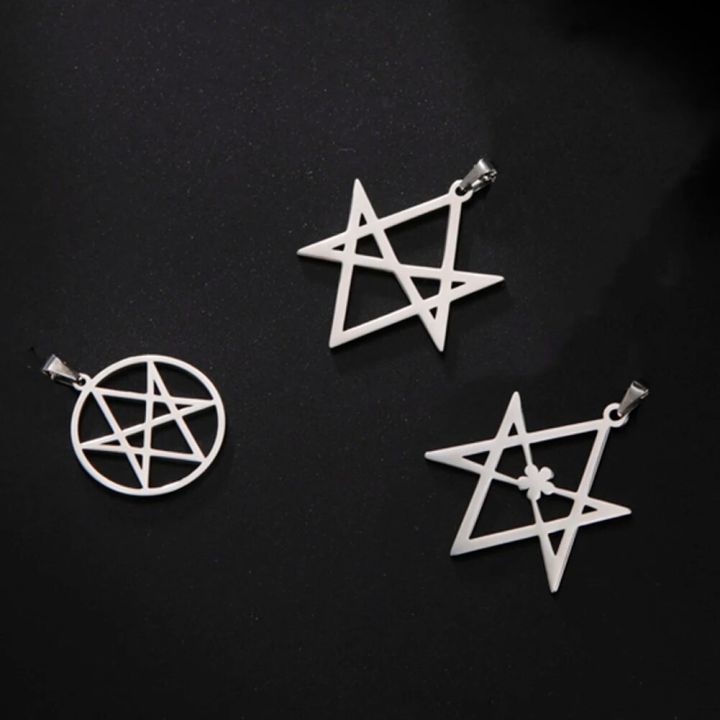 Dawapara Unicursal Hexagram Stainless Steel Pendants for Necklace Keychain DIY Jewelry Making Religious Symbol Thelema Pendant