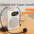 Voice Amplifier, Portable Microphone Speaker, Wireless Microphone, Headset Microphone Amplifier for Meeting Guides Easy to Use White. 