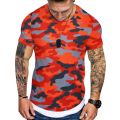 Casual Short Sleeve Crew Neck Pullover Men Summer T Shirts Slim Fit Clothes Leisure Camouflage Printing Men Tees 2023 Streetwear. 