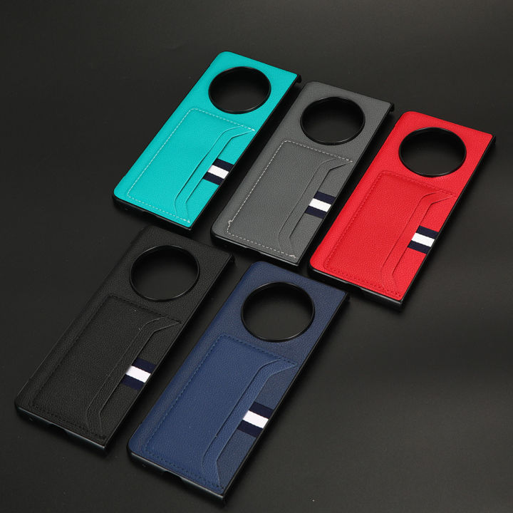 【Wireless】 Applicable Voice Transmission Phantom V Fold Litchi Pattern Back Cover Card Phone Case Protective Sleeve