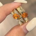 Xiaohongshu with the same brushed Fanta ring, women's design sense of light luxury, versatile zircon open index finger ring.