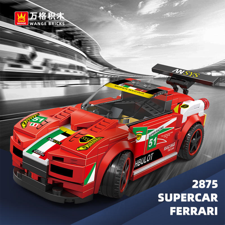 Hot Selling Racing Car Building Block Set Educational Supercar Toy Wange Model-2875