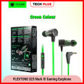 PLEXTONE G25 Earphone Gaming Earbuds, Gaming Tuner Gadget,3.5mm Metal Headphones with mic & vol, for PC, Phones and Laptop. 