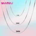 Big Promotion 100% Authentic 925 Sterling Silver Color Chain Necklace with Lobster Clasps Men Women Pendant 1.2/3/4mm 16-30 Inch.