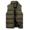 Zipper Solid Color Sleeveless Jackets For Men Winter Coat Waistcoat Body Warmer Vest Male Padded Workwear Casual Jackets Coat. 