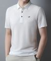 Summer New Men's Halter Hollow Short Sleeve Polo Shirt Ice Silk Breathable Business Fashion T-shirt Men's Brand Clothing. 
