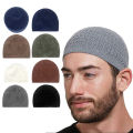 Casual Knitted Muslim Men Prayer Hats Winter Warm Beanies Cap Islamic Ramadan Wearhouse.