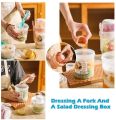 Breakfast Oatmeal Cereal Seal Salad Cup Portable Two-layers Cup Container with Fork Cup Lid Tuppers Food Taper Bowl Lunch Box. 