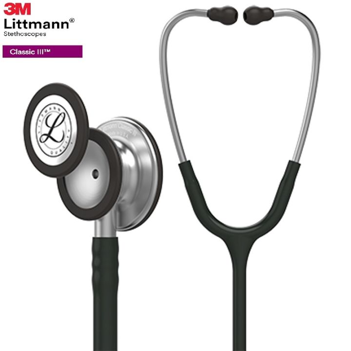 Littmann Classic III Chestpiece Monitoring Stethoscope, Black Tube, 27 inch/69 cm USA